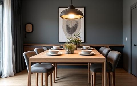 Spiseområde med skreddersydd bord